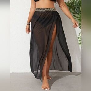 NWOT - Pretty Plus Size Black Sheer Swim Coverup - 4X/20